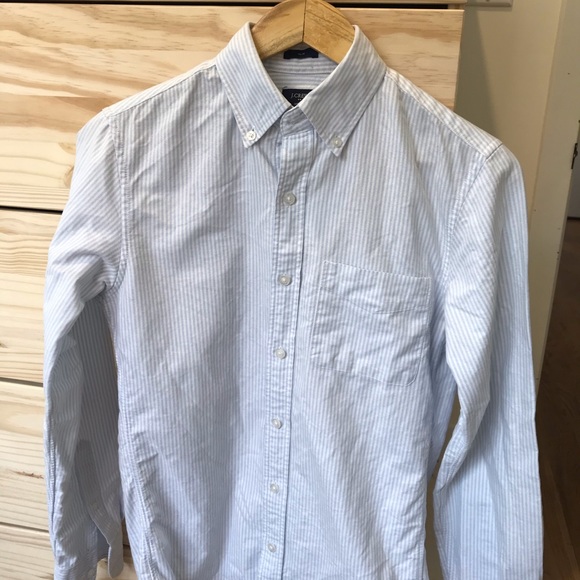 J Crew light blue striped button down - Picture 2 of 5